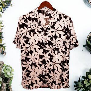 Express ★ Men's Rayon Short Sleeve Button-Up ★ Tahiti Summer Floral Print